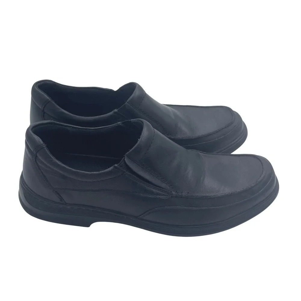 Clarks‎ Mens Black Leather Slip On Loafers Moc Toe Shoes 63207 Size 12M